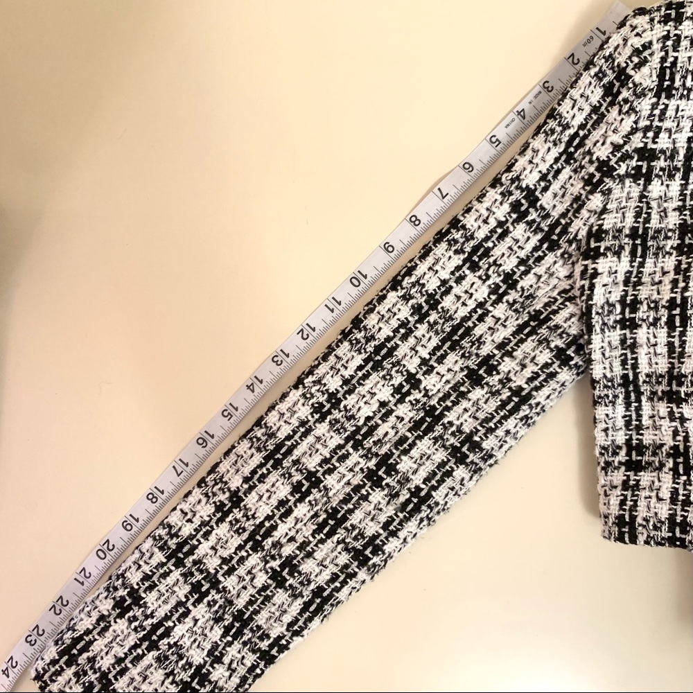 Forever 21 · Tweed Crop Blazer Black White and Silver Cropped Jacket - Picture 7 of 10